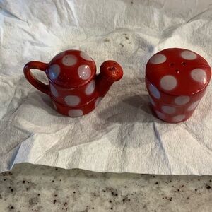 Red Polka Dot Ceramic Salt and Pepper Shakers